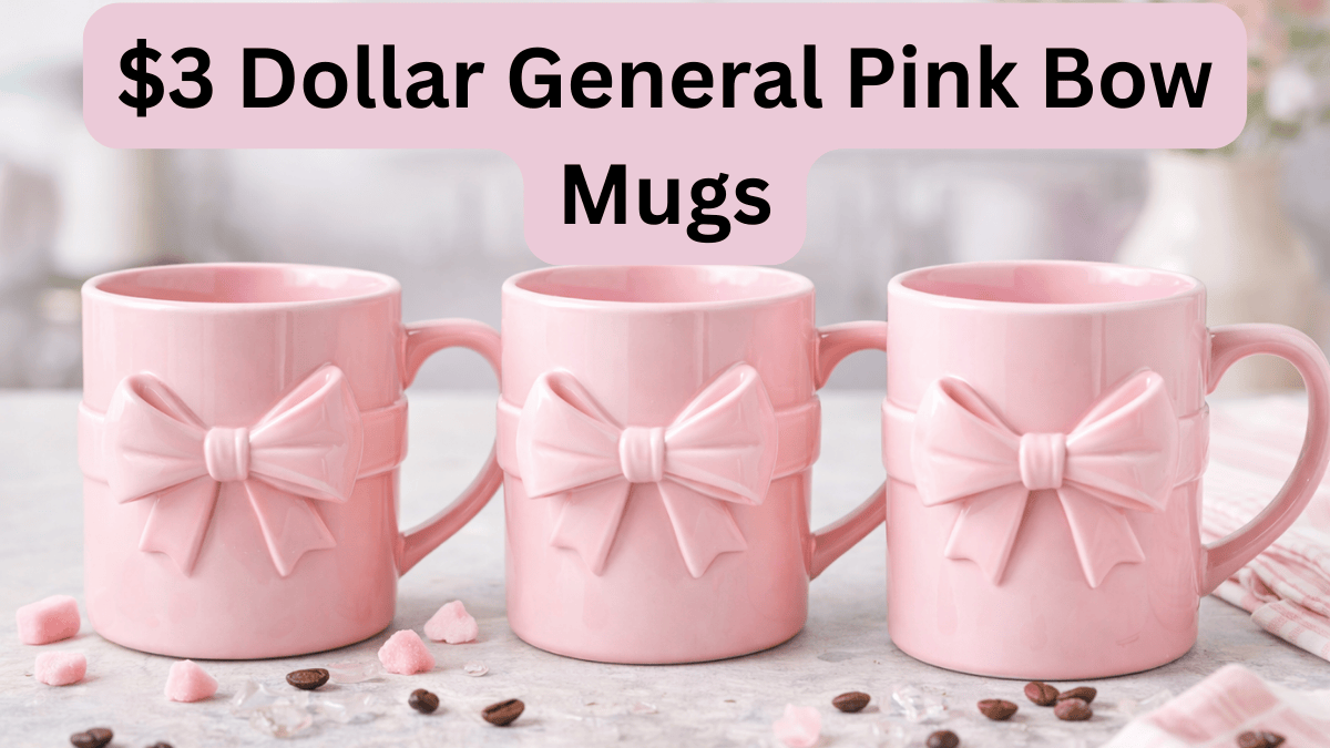 $3 Dollar General Pink Bow Mugs